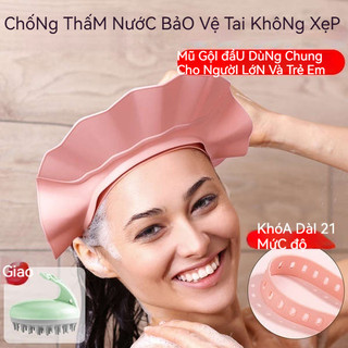 ✿ có hàng sẵn ✿ mũ gội đầu mũ tắm ❤Dầu gội tạo tác người lớn mũ gội đầu không thấm nước vào tai mắt không ướt mặt người lớn mũ chắn nước trẻ em tắm người cao tuổi