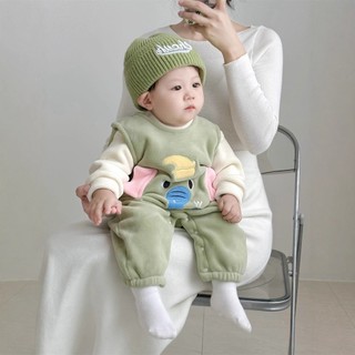 Bé Sơ Sinh Bé Trai Bé Gái Cotton Dễ Thương Mềm Mại Và Thoải Mái Mùa Đông Quần Áo Voi Xanh Áo Liền Quần Quà Tặng Giáng Sinh (0-24 tháng)
