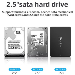 Hộp đựng ổ cứng di động RGB 2.5 inch không cần dụng cụ USB3.2 Gen1 5Gbps Hộp ổ cứng di động TypeC Vỏ ổ cứng cho điện thoại máy tính xách tay