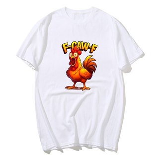 Ngộ nghĩnh F-Caw-F Gà FCAWF Gà Meme Áo nam Nữ 100% Cotton Áo Sơ Mi Tay Ngắn Áo Size S-XXL