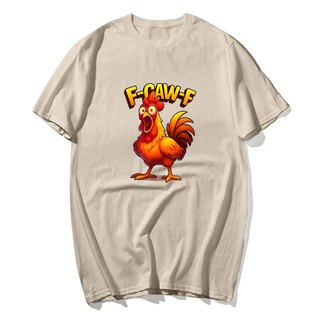 Ngộ nghĩnh F-Caw-F Gà FCAWF Gà Meme Áo nam Nữ 100% Cotton Áo Sơ Mi Tay Ngắn Áo Size S-XXL