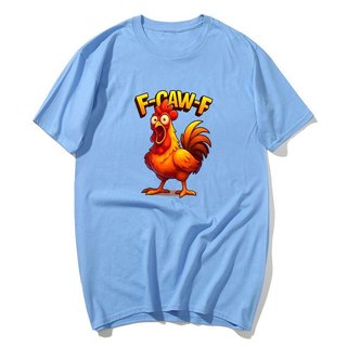 Ngộ nghĩnh F-Caw-F Gà FCAWF Gà Meme Áo nam Nữ 100% Cotton Áo Sơ Mi Tay Ngắn Áo Size S-XXL
