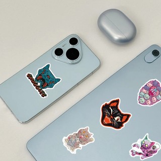 Bộ 50 Kinh Dị Gothic Mèo Dán Trang Trí Laptop Ván Trượt Điện Thoại Halloween Miếng Dán