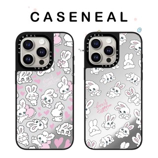 Ốp điện thoại gương hình thỏ hồng CASENEAL Thích hợp cho iPhone 17ProMax 17pro 17 air 16promax 16 15promax 15 14promax 13 13promax Ốp lưng cứng chống rơi thời trang