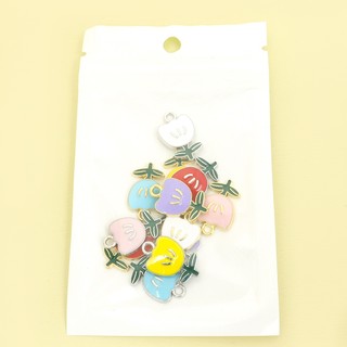 Vòng cổ và bông tai xuân hè thời trang với thiết kế hoa tulip nhỏ bằng hợp kim quyến rũ, kèm mặt dây xanh lá DIY