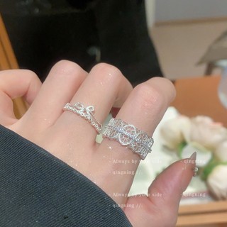 Nhẫn Mở Ren Hoa Ngọc Trai Phù Hợp Mọi Size, Thiết Kế Thanh Lịch Cho Nữ