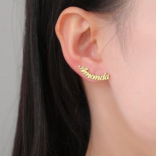 Bông tai tùy chỉnh tên Skyrim, thép không gỉ, cá tính - quà tặng dành cho nữ