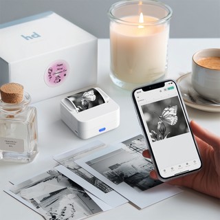 [KHÔNG IN MÃ VẬN ĐƠN] Máy In Nhiệt Mini Bluetooth cầm tay với giấy dán 1 cuộn, Máy dán nhãn Y2C, Máy in bỏ túi Bluetooth, Thích hợp cho DIY, Ghi chú, Quà tặng hợp lý hình ảnh cho trẻ em và tay nghề thủ công, Trắng