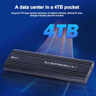 Ốp lưng SSD 10Gbps M2 NVME SATA Giao thức kép M.2 sang USB Type-C SSD Enclosure Adapter sang NVMe SATA Hộp đĩa cứng gắn ngoài