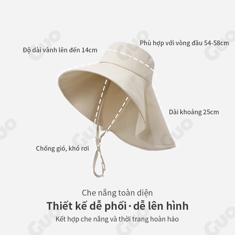 Mũ phong cách Hàn Quốc, chống UVmax, vành điều chỉnh dễ dàng