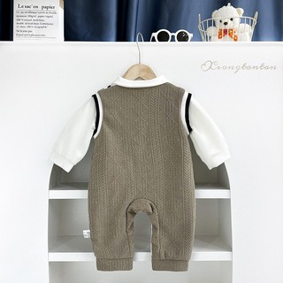 Bé Trai Sơ Sinh Cotton Dễ Thương Mềm Mại Và Thoải Mái Mùa Đông Quý Ông Thắt Nơ Gấu Quần Áo Liền Quần Quà Tặng Giáng Sinh (0-24 tháng)