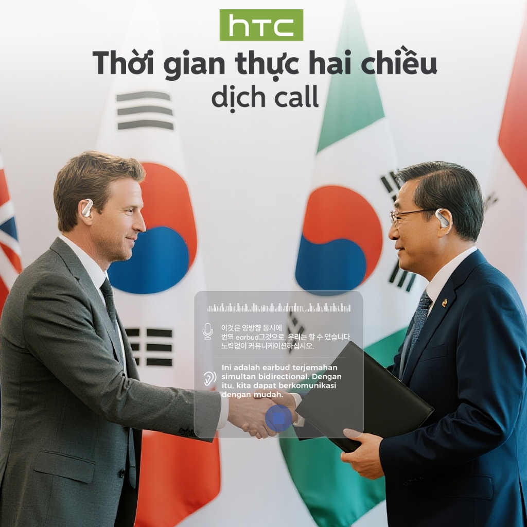 Bảo hành một năm HTC NE52 AI Dịch thuật thời gian thực Tai nghe BluetoothTWS Bluetooth 6.0 Chất lượng âm thanh HiFi IPX5 Tai nghe không dây chống nước | BigBuy360 - bigbuy360.vn