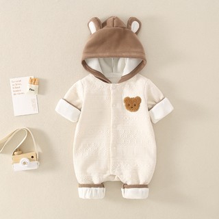 Bé Sơ Sinh Bé Trai Bé Gái Cotton Dễ Thương Mềm Mại Và Thoải Mái Quần Áo Gấu Mùa Đông Áo Liền Quần Quà Tặng Giáng Sinh (0-24 tháng)