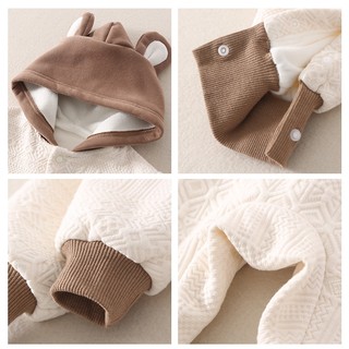 Bé Sơ Sinh Bé Trai Bé Gái Cotton Dễ Thương Mềm Mại Và Thoải Mái Quần Áo Gấu Mùa Đông Áo Liền Quần Quà Tặng Giáng Sinh (0-24 tháng)