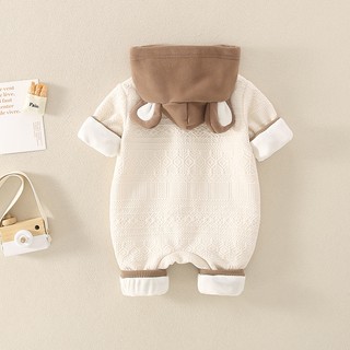 Bé Sơ Sinh Bé Trai Bé Gái Cotton Dễ Thương Mềm Mại Và Thoải Mái Quần Áo Gấu Mùa Đông Áo Liền Quần Quà Tặng Giáng Sinh (0-24 tháng)
