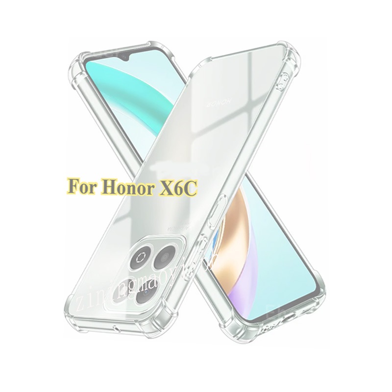 Ốp điện thoại trong suốt mềm chống sốc 4in1 Honor X6C cho Honor X7C X8C X6B X7B X8B Phim gốm + Phim ống kính + Phim mặt sau