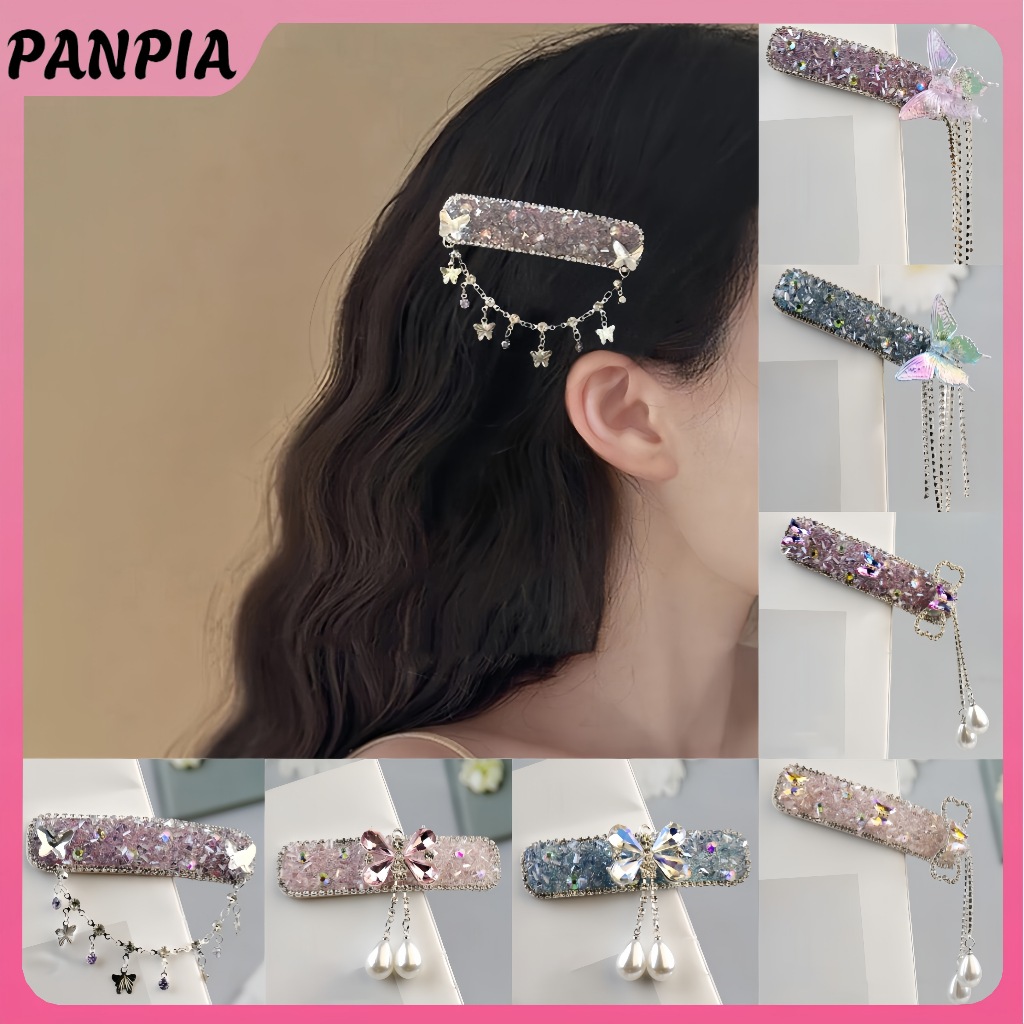 PNPIA phong cách Trung Quốc tua rua bên BB kẹp tóc pha lê cổ tích thanh lịch mũ PANPIA