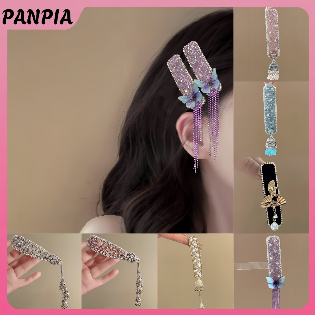 PNPIA phong cách Trung Quốc tua rua bên BB kẹp tóc pha lê cổ tích thanh lịch mũ PANPIA