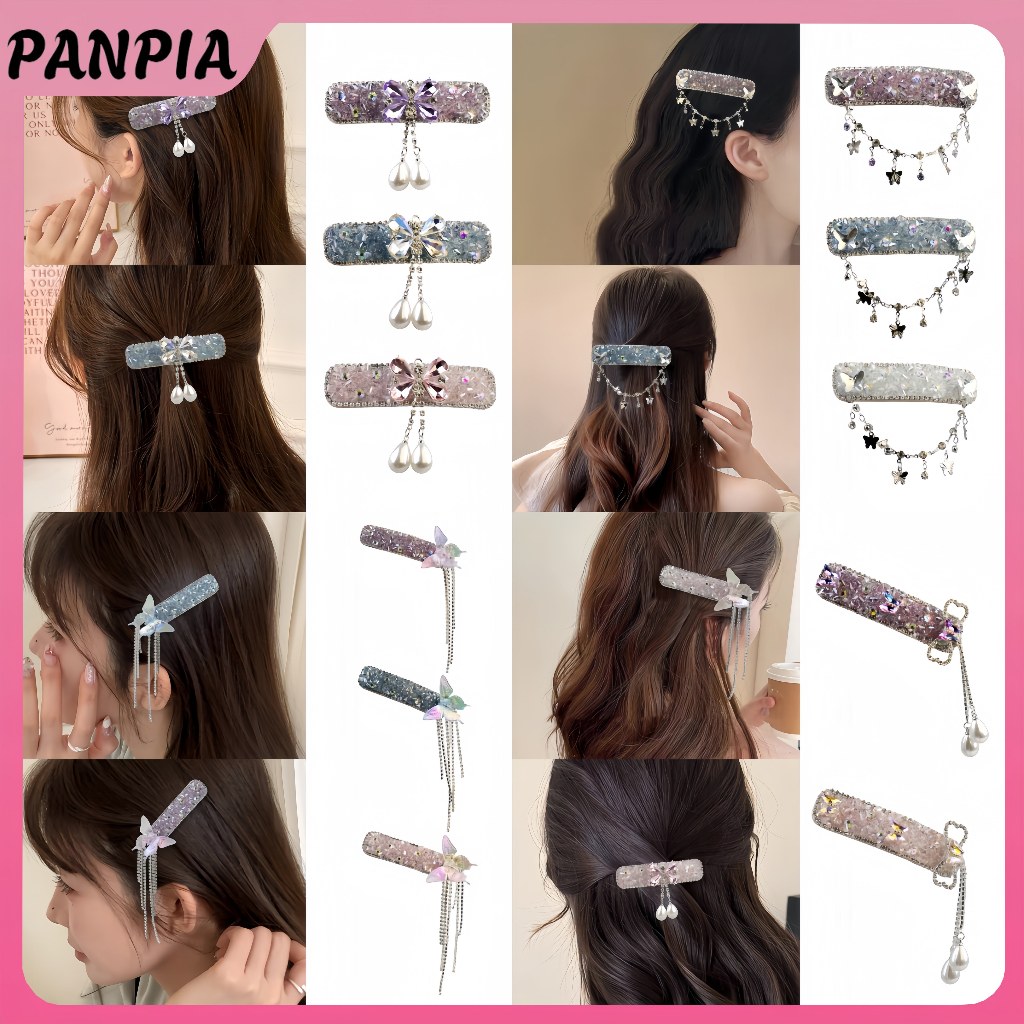 PNPIA phong cách Trung Quốc tua rua bên BB kẹp tóc pha lê cổ tích thanh lịch mũ PANPIA