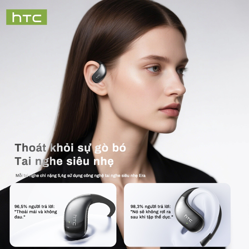 Tai nghe HTC NE57 với bản dịch thời gian thực 134 ngôn ngữ, pin 24H, chống nước IPX5 và âm thanh Hi-Fi | BigBuy360 - bigbuy360.vn
