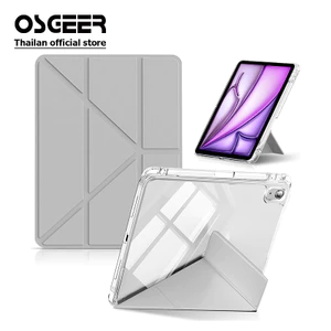 Ốp Lưng Gấp Hình Chữ Y OSGEER Cho iPad Air 7 M3 2025 6 M2 A16 Air 6 11 2024 Mini 6 7 Air 5 4 10.9 inch Pro 11 10th 9th 8th Gen 7th 10.2 6th 5th 9.7 Vỏ Máy Tính Bảng Có Giá đỡ bút chì