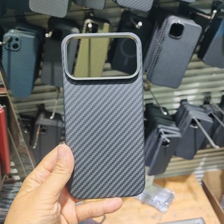 Ốp Điện Thoại Sợi Carbon Aramid Từ Tính Sang Trọng Cho iPhone 17 Pro Max 17 Air Kim Loại Siêu Mỏng Len Vỏ Sạc Không Dây