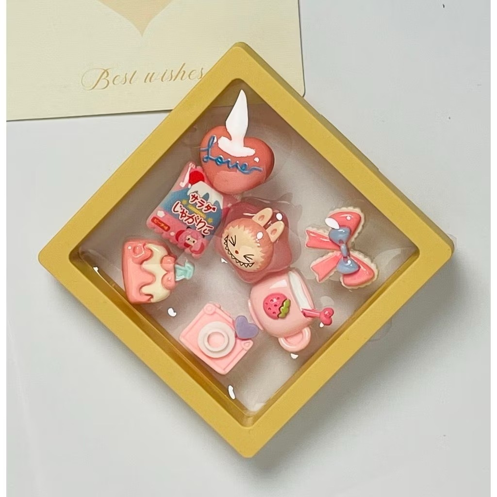 Thích hợp cho cá sấu Phụ Kiện Pop Mart Series hoạt hình dễ thương, hoa khóa Busch, tháo rời, ins