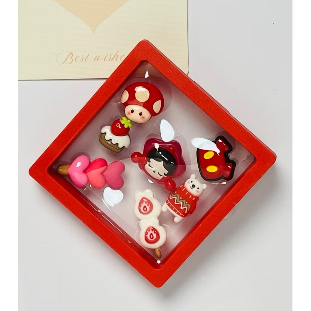 Thích hợp cho cá sấu Phụ Kiện Pop Mart Series hoạt hình dễ thương, hoa khóa Busch, tháo rời, ins