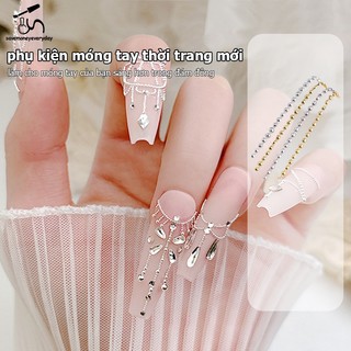 [savemoneyeveryday] Dây chuyền thép móng tay 50CM Phụ kiện làm móng tay bằng kim loại vàng bạc Trang trí nghệ thuật làm móng 3D Dây chuyền nghệ thuật làm móng [vn]