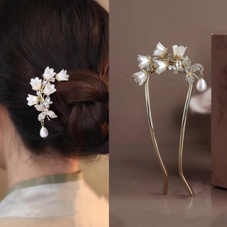Kẹp Tóc Cao Cấp Hình Chữ U Phong Cách Trung Hoa Họa Tiết Lily Of The Valley
