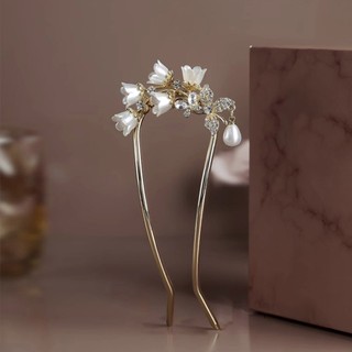 Kẹp Tóc Cao Cấp Hình Chữ U Phong Cách Trung Hoa Họa Tiết Lily Of The Valley
