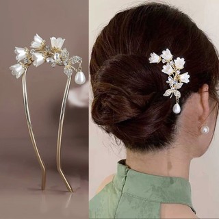 Kẹp Tóc Cao Cấp Hình Chữ U Phong Cách Trung Hoa Họa Tiết Lily Of The Valley
