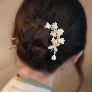 Kẹp Tóc Cao Cấp Hình Chữ U Phong Cách Trung Hoa Họa Tiết Lily Of The Valley