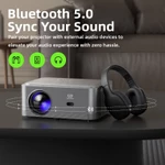 GOOJODOQ Netflix Android 13 Máy chiếu 4K Không dây Full HD 1080p 600 Lumens Máy chiếu gia đình & văn phòng Tự động đánh bóng WiFi băng tần kép 6 Hoàn hảo để chơi game — ảnh 8