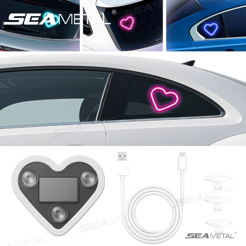 SEAMETAL Đèn LED Ô Tô Năng Lượng Mặt Trời Hình Trái Tim - Dây Neon Trang Trí Nội Thất Cực "Chill" Lãng Mạn
