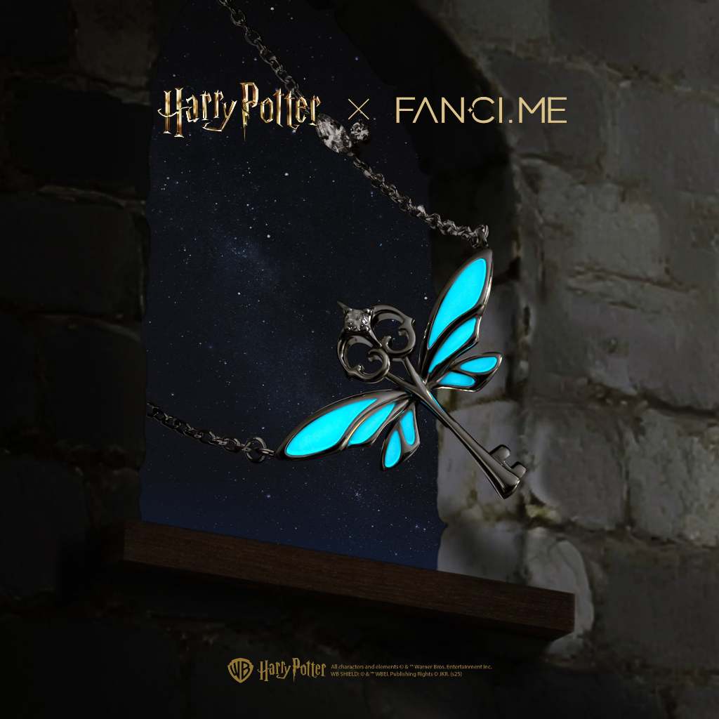 FANCIME x Harry Potter Chìa Khóa Bay Vòng Cổ Bạc Sterling Phát Sáng Trong Bóng Tối Thiết Kế Mặt Dây Chuyền Trang Sức Thời Trang