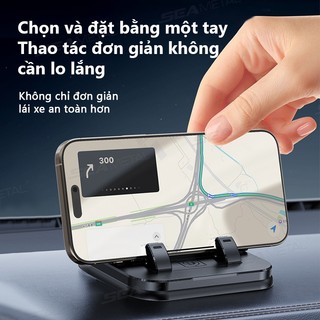 Bảng điều khiển SEAMETAL Giá đỡ điện thoại ô tô 360° Giá đỡ điều hướng xoay Tấm số điện thoại gắn silicon chống trượt
