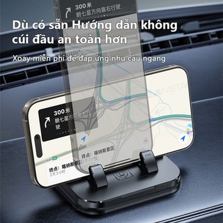 Bảng điều khiển SEAMETAL Giá đỡ điện thoại ô tô 360° Giá đỡ điều hướng xoay Tấm số điện thoại gắn silicon chống trượt