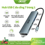 Acer USB C Hub Type-C 3.1 Đến 4K Đầu đọc thẻ USB SD / TF tương thích HDMI PD Sạc nhanh 7 trong 1 USB Dock cho Macbook PC iPad — ảnh 1