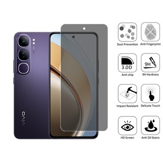 Kính cường lực chống gián điệp 2 trong 1 Bảo vệ màn hình riêng tư cho Vivo V40 V30 Lite 5G Bảo vệ kính chống va đập Phim chống nhìn trộm & Phim ống kính máy ảnh