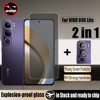 Kính cường lực chống gián điệp 2 trong 1 Bảo vệ màn hình riêng tư cho Vivo V40 V30 Lite 5G Bảo vệ kính chống va đập Phim chống nhìn trộm & Phim ống kính máy ảnh