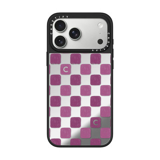 No Magnetic Dành Cho iPhone 17 16 15 Pro Max Checkerboard Cherry Case Cho iPhone 13 14 Pro Max Cứng PC Ốp điện thoại iPhone 17 Vỏ Gương Chống Sốc
