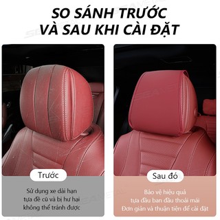SEAMETAL Ghế Ngồi Ô Tô Tựa Đầu Bảo Vệ Bao Túi Bảo Quản Da PU Bền Xe Cổ Gối Ô Tô Ô Tô Chống Bụi Chống Trầy Xước Đa Năng