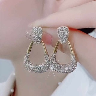 Kim Cương Pha Lê Hình Học - Bông Tai Thiết Kế Cao Cấp, Phong Cách Sang Trọng Mới Mẻ
