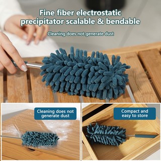 SEAMETAL Tay cầm có thể mở rộng Lông vũ Duster Kính thiên văn Bàn chải bụi Cobweb Bàn chải Catcher Mites Khoảng cách Bụi ô tô Dụng cụ làm sạch nhà cửa