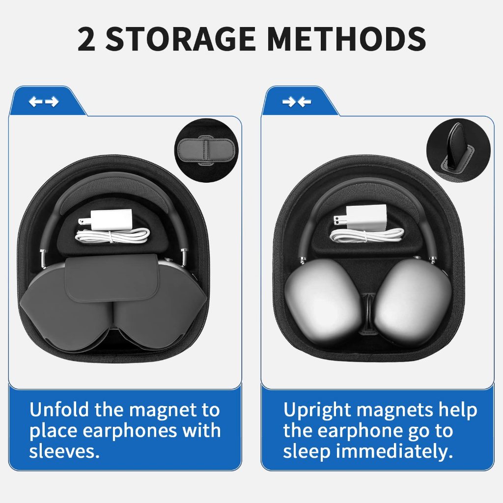 Smart Case cho Apple AirPods Max hỗ trợ chế độ Sleep | Hộp cứng đựng tai nghe | Túi bảo vệ du lịch | Túi lưu trữ