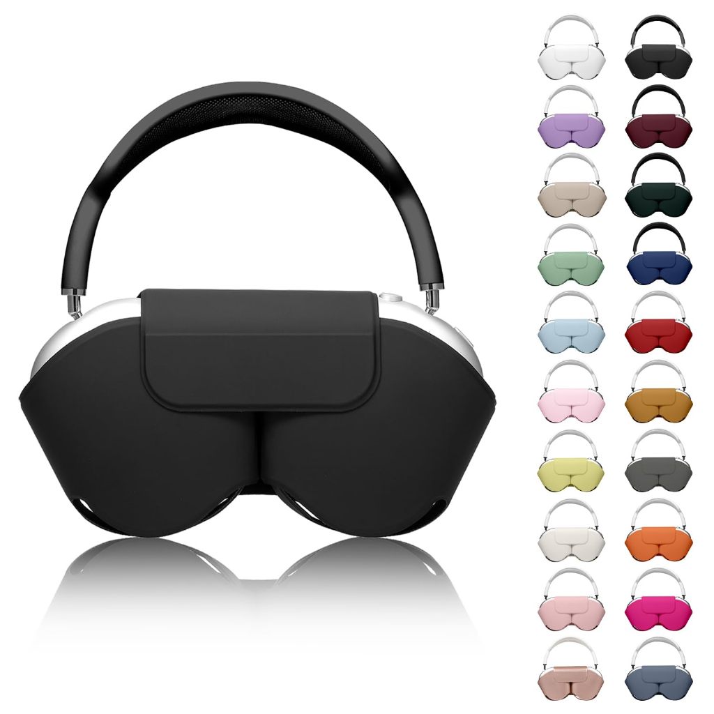 Ốp Lưng Thông Minh Cho Apple AirPods Max – Bao Da PU Chế Độ Ngủ | Hộp đựng thay thế chính hãng | Thiết kế từ tính tiết kiệm pin (Đen)