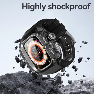 Vỏ bảo vệ chống rơi kim cương giả trong suốt tương thích với Apple Watch Ultra 1 / 2 / 3 49mm Dây đeo đồng hồ một mảnh