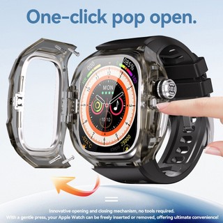 Vỏ bảo vệ chống rơi kim cương giả trong suốt tương thích với Apple Watch Ultra 1 / 2 / 3 49mm Dây đeo đồng hồ một mảnh