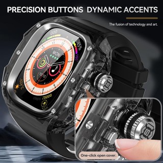 Vỏ bảo vệ chống rơi kim cương giả trong suốt tương thích với Apple Watch Ultra 1 / 2 / 3 49mm Dây đeo đồng hồ một mảnh